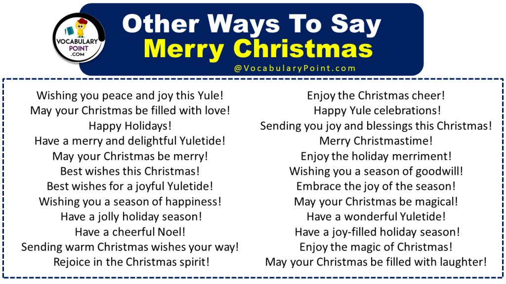 Other Ways To Greet Merry Christmas - Vocabulary Point