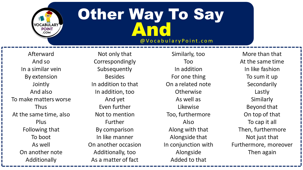 Other Ways To Say And