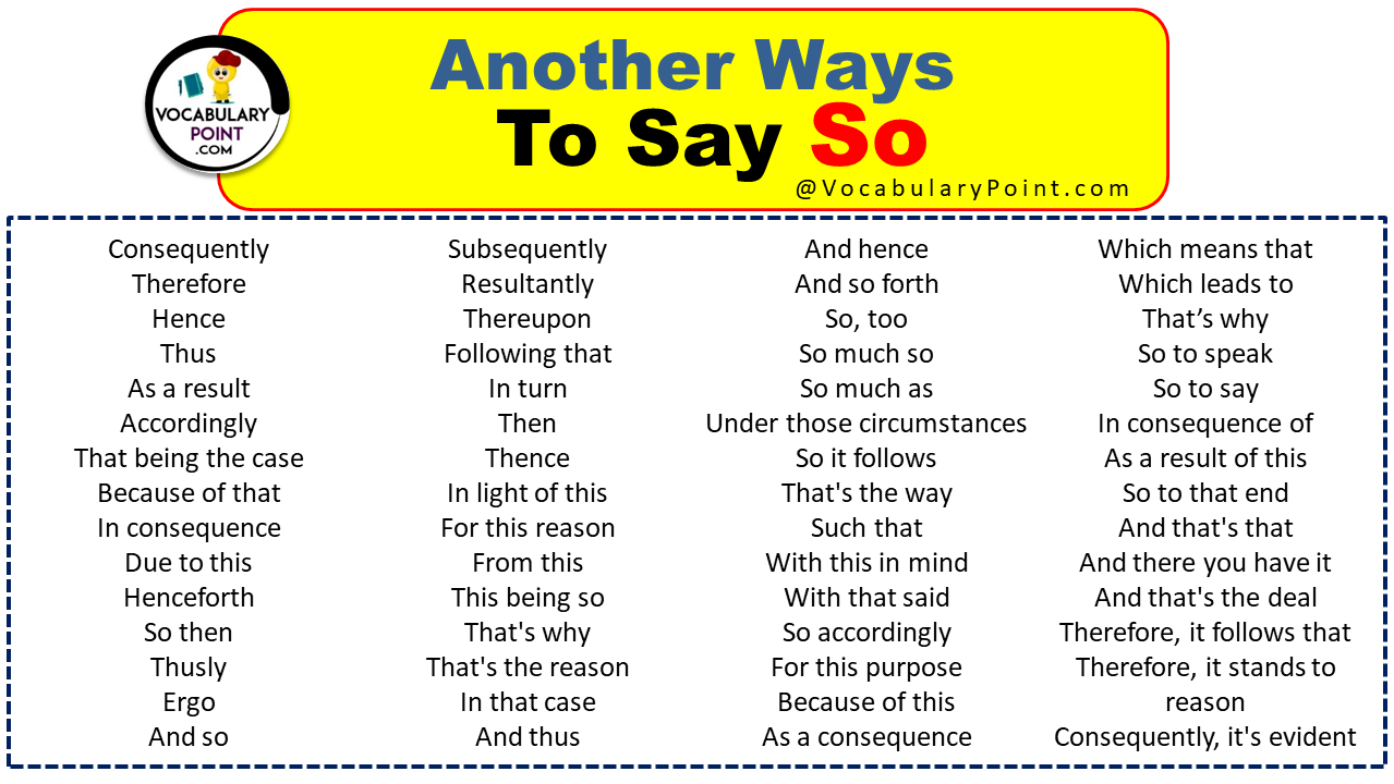 Other Ways To Say So