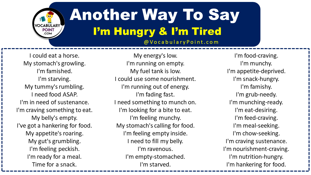 Other Ways To say I’m Hungry & I’m Tired