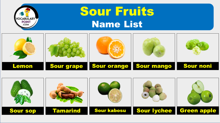 List of Sour Fruits (Sour Fruits Names) - Vocabulary Point