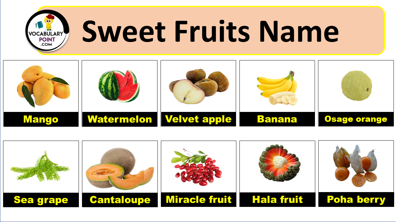 Sweet Fruits Name List