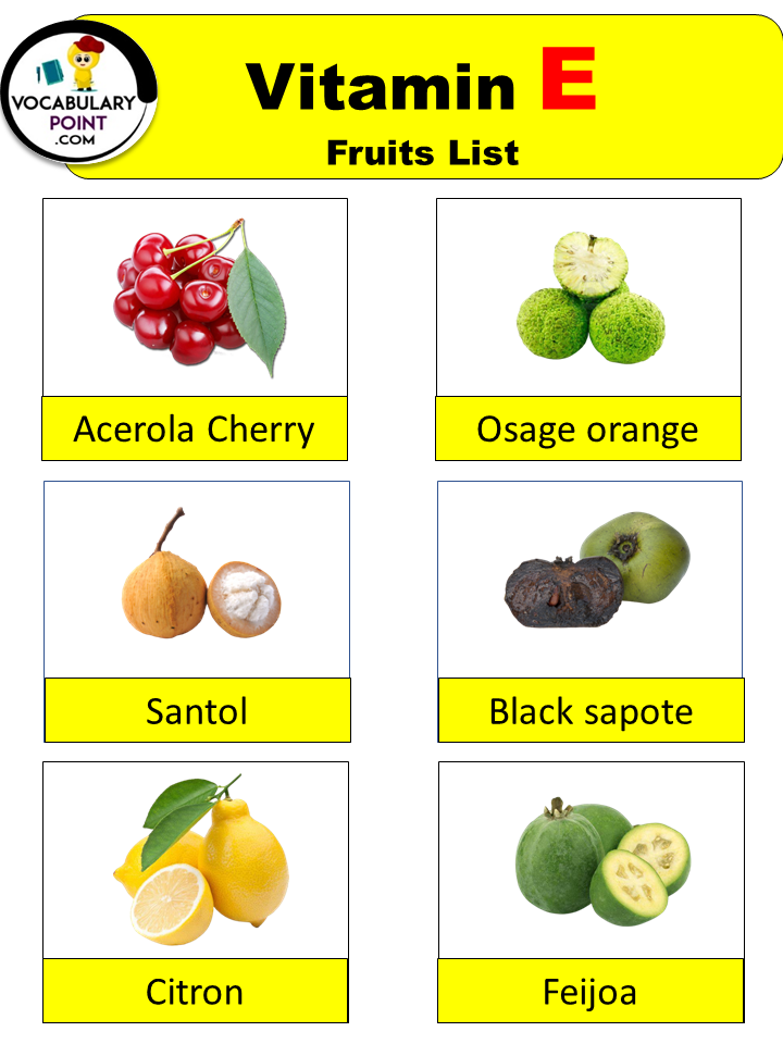 Vitamin E Fruits List With Their Benefits