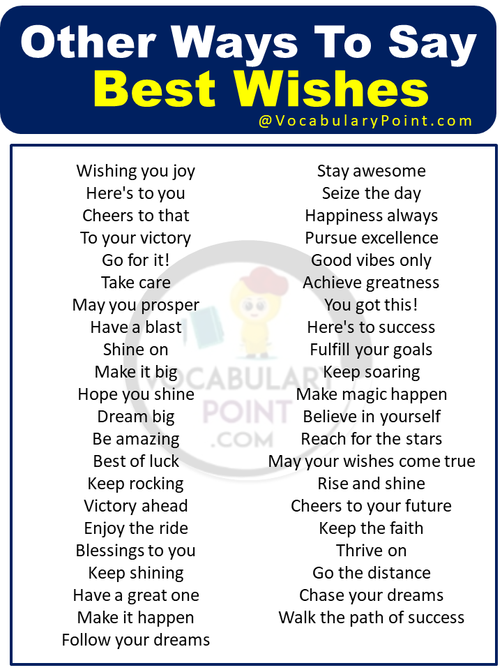 Most Popular Other Ways To Say Best Wishes Vocabulary Point