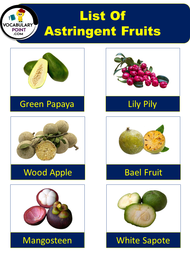 astringent fruit list