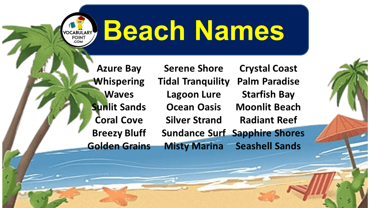 250 Beach Names Cool Catchy Funny Vocabulary Point