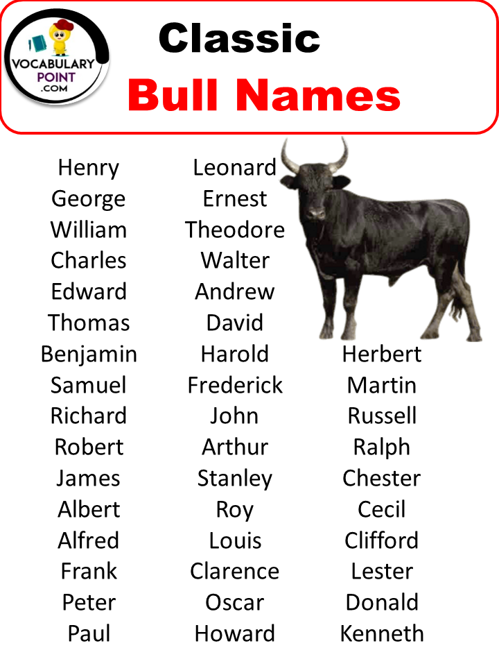 Classic Bull Names