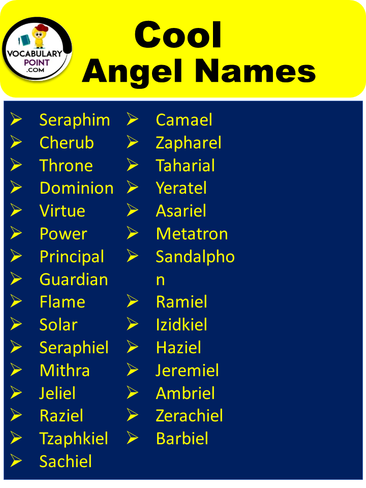150 Best Angel Names Celestial Male Female Vocabulary Point