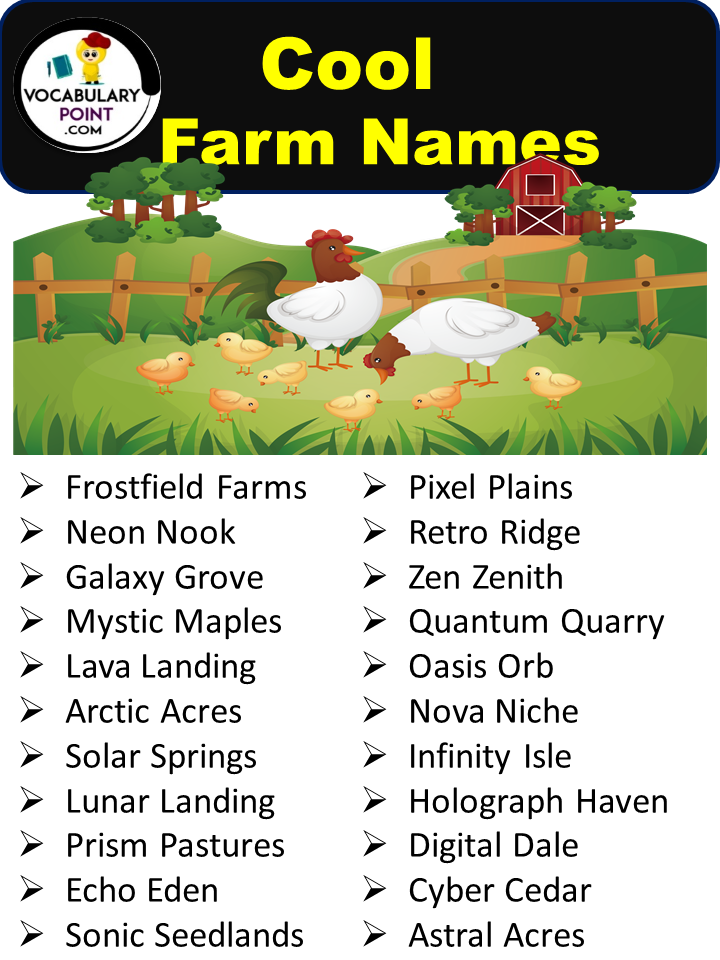 250 Best Farm Names Whimsical Funny Rustic Vocabulary Point