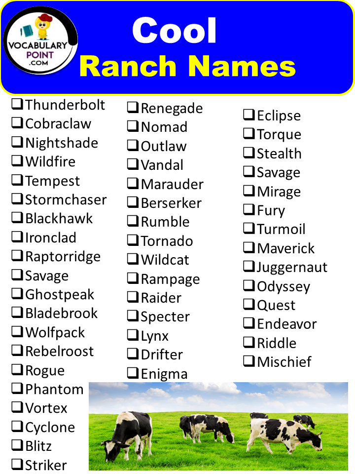 Cool Ranch Names