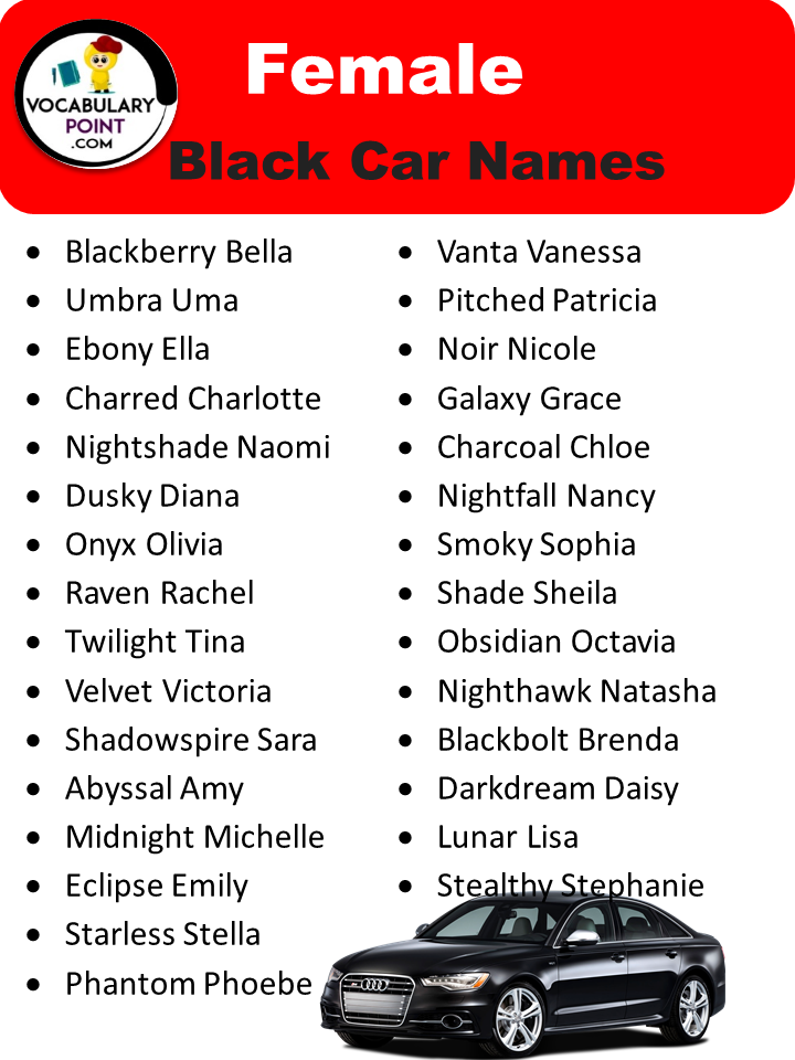 Female Black Car Names