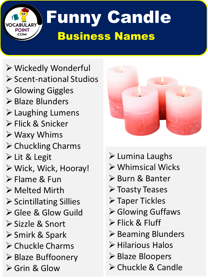 Funny Candle Business Names