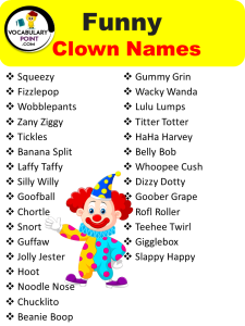 230+ Clown Names (Classic, Scary and Funny) - Vocabulary Point