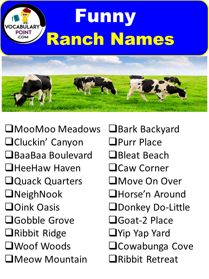 Funny Ranch Names