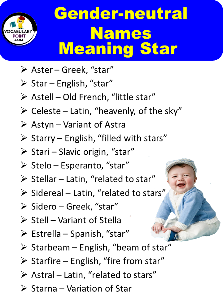 Gender neutral Names Meaning Star