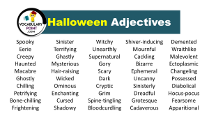 Halloween Adjectives Words List (Adjectives Describe Halloween ...