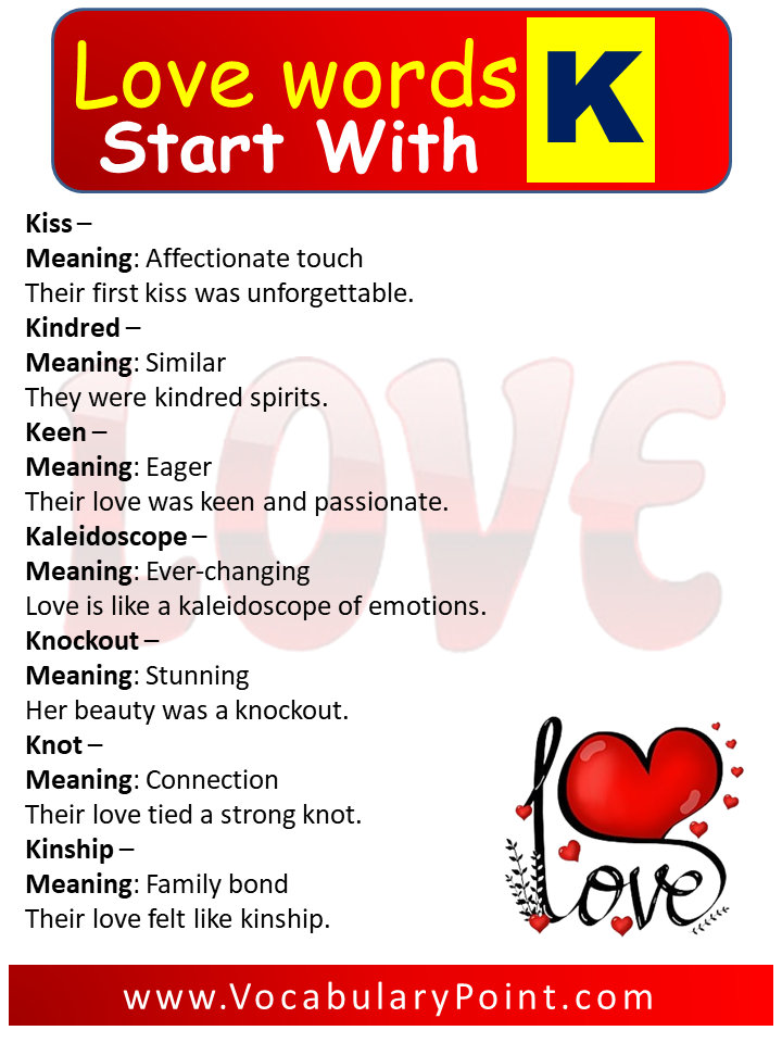 Love words that start with K