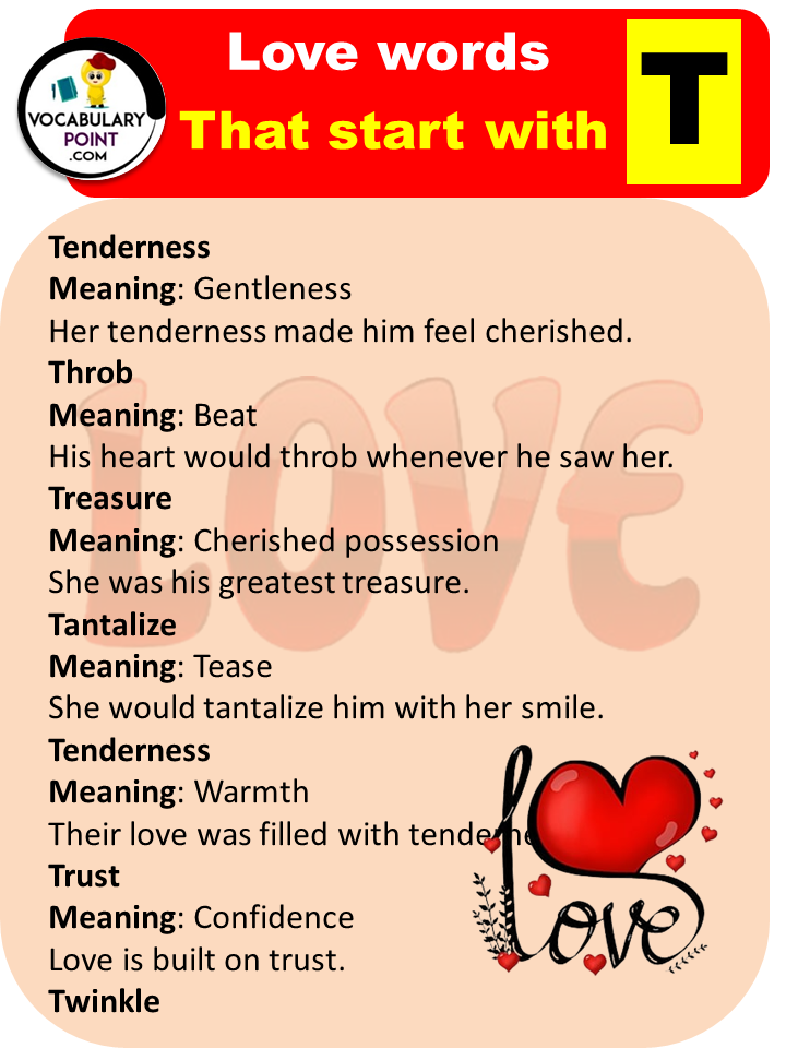Love words that start with T