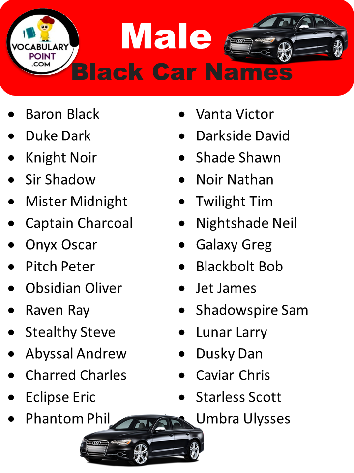 260 Black Car Names For Your New Ride Vocabulary Point