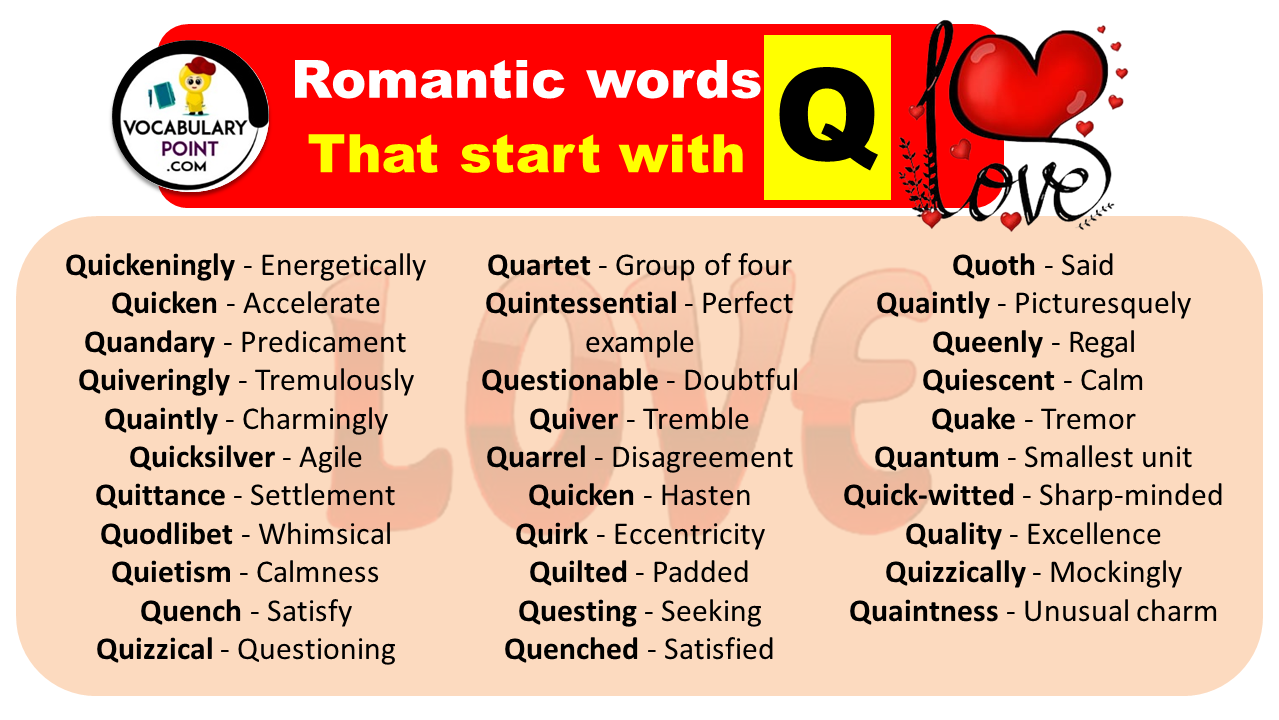 Romantic Words That Start With Q