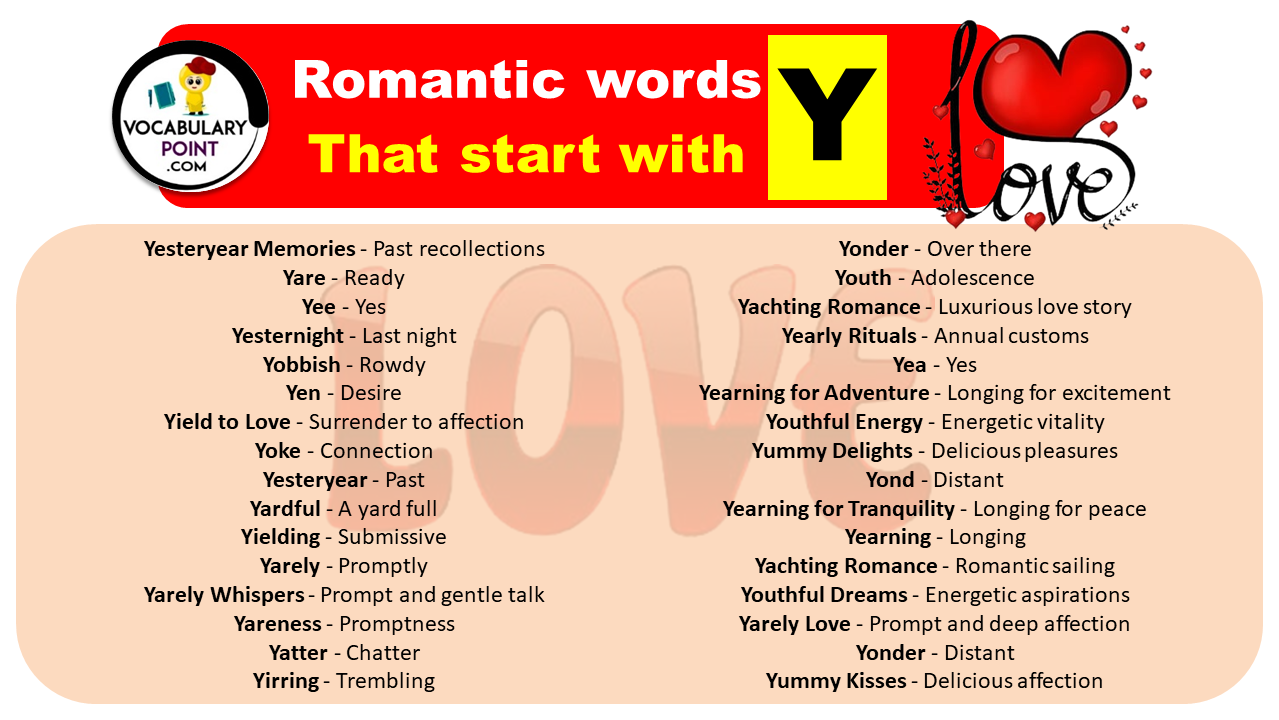 Romantic Words That Start With Y