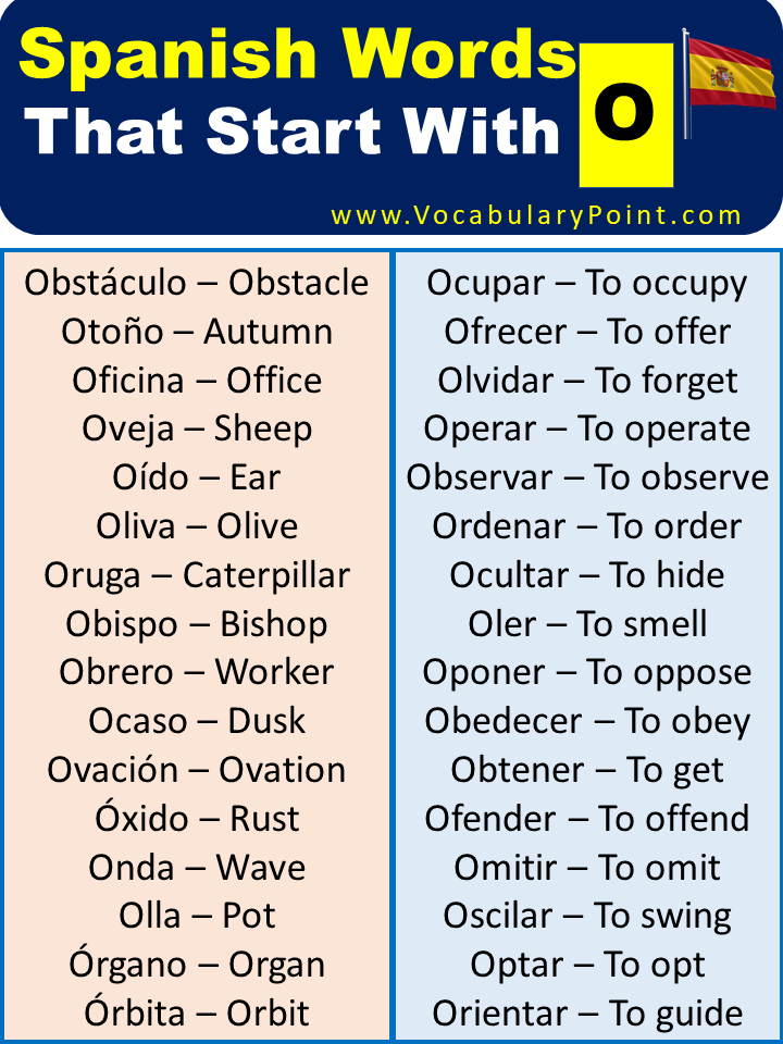 Spanish Words That Start With O
