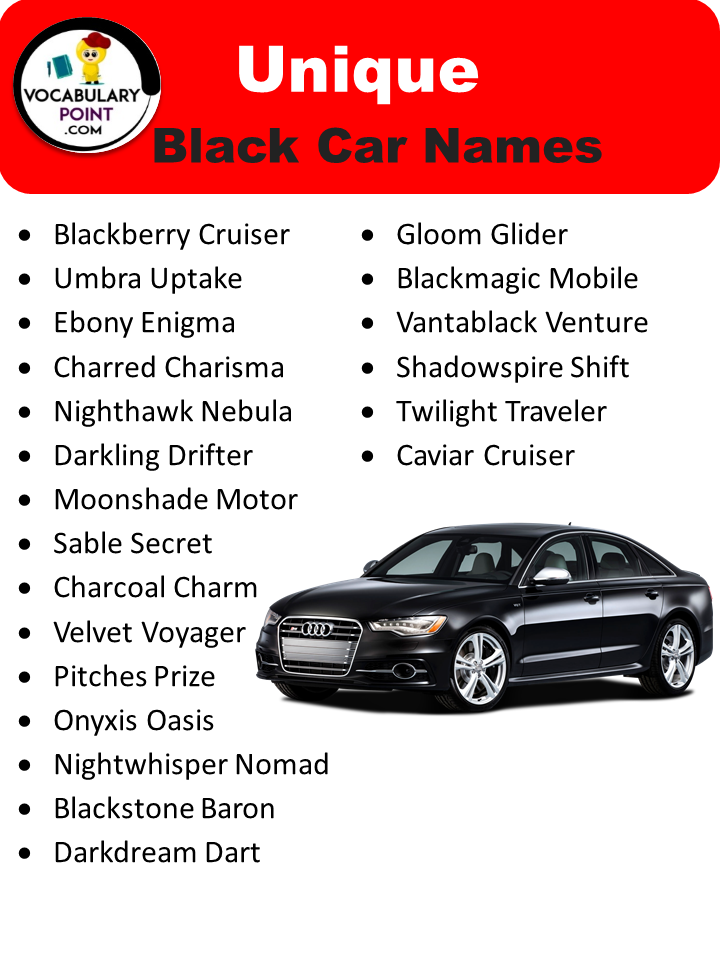 260+ Black Car Names For your New Ride - Vocabulary Point