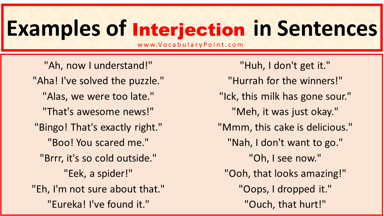 130+ Examples of Interjection In Sentences