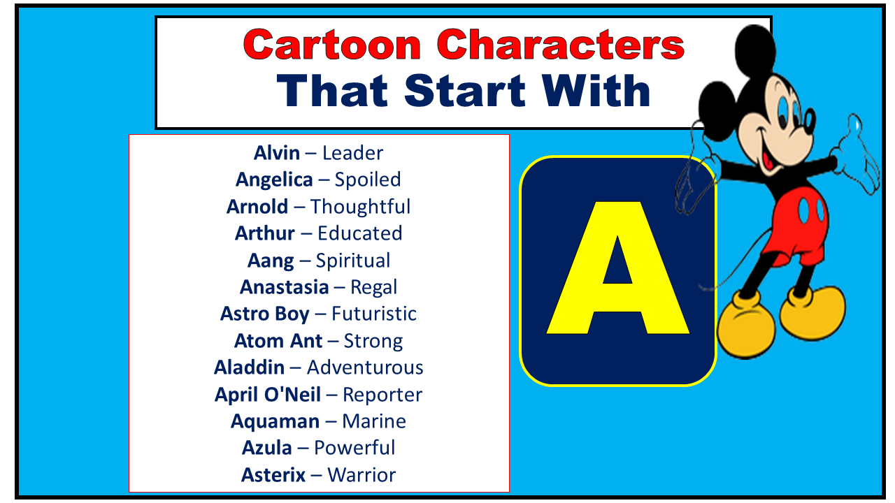 Cartoon Characters That Start With A
