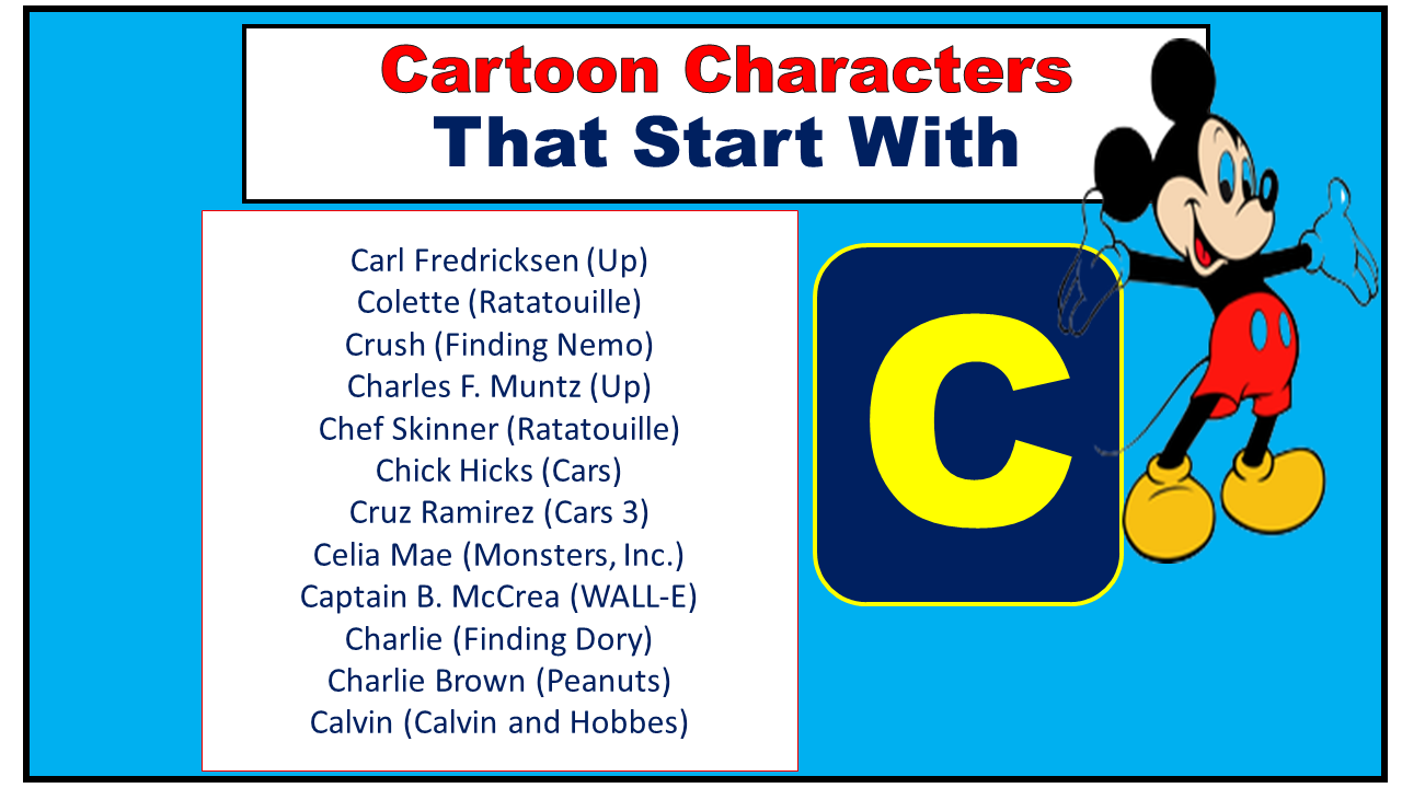 Cartoon Characters That Start With C