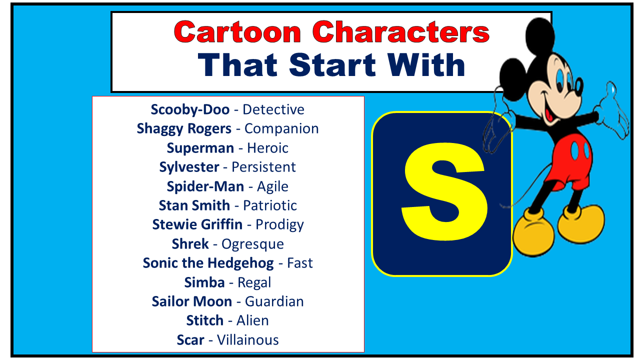 Cartoon Characters That Start With S