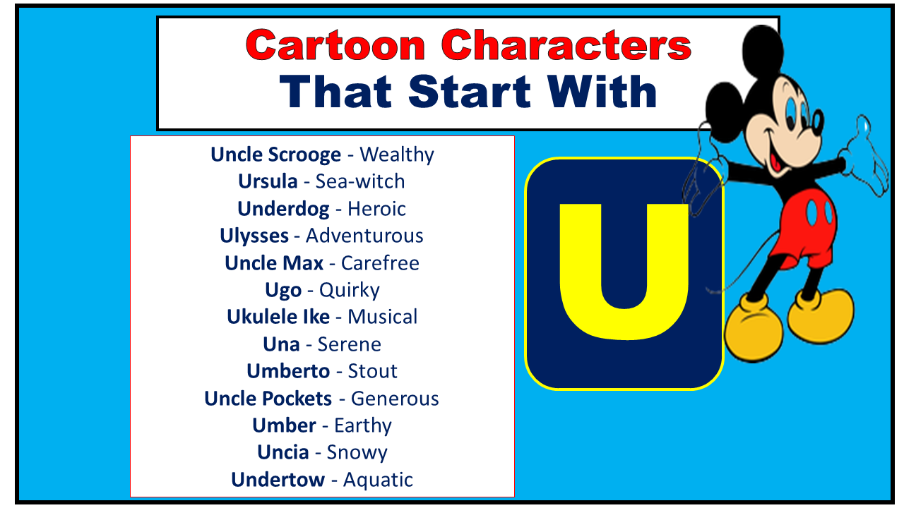 Cartoon Characters That Start With U