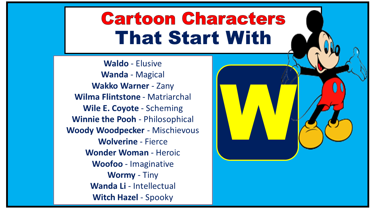 Cartoon Characters That Start With W