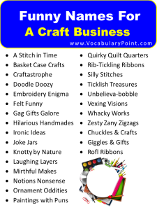 470+ Craft Business Name Ideas (Creative, Cute and Catchy) - Vocabulary ...