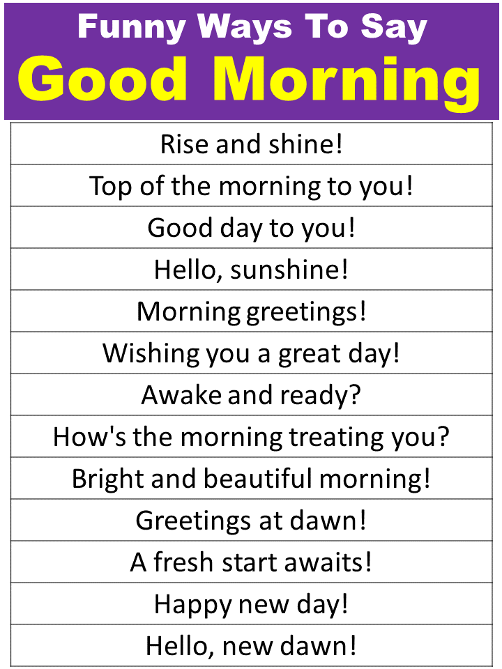 Funny Ways To Say Good Morning To Your Crush