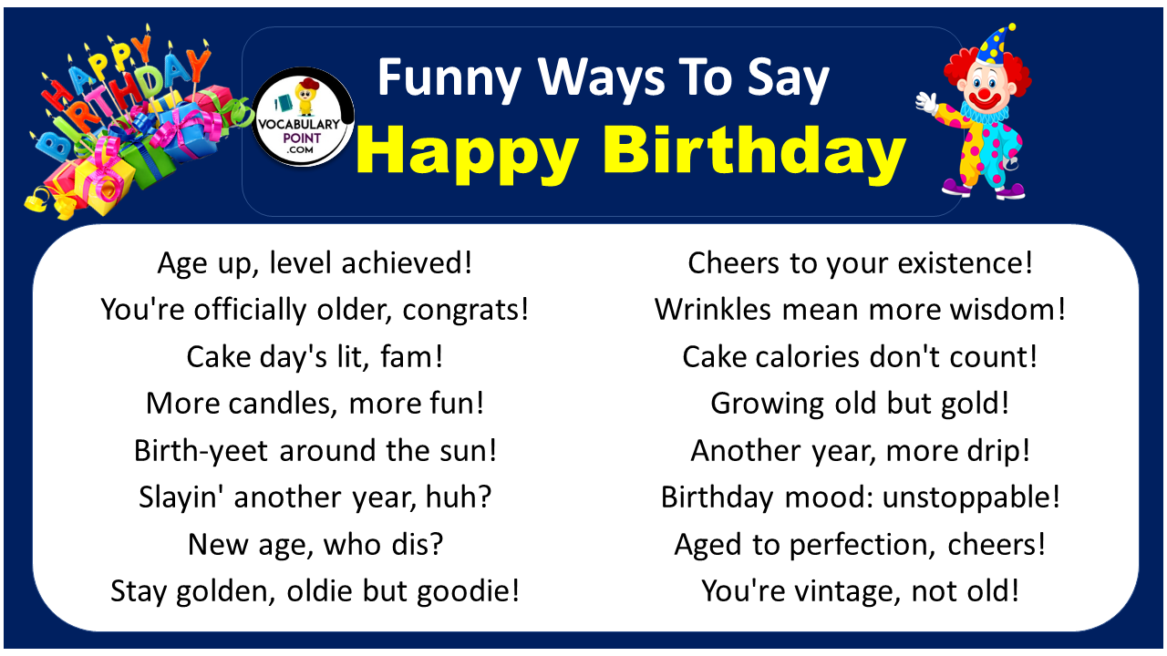 250+ Funny Ways To Say Happy Birthday - Vocabulary Point