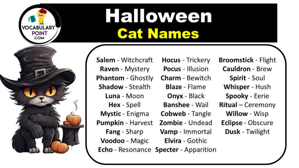250 Best Halloween Cat Names Spooky Badass With Meaning Vocabulary 