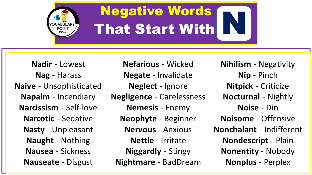 Negative Words That Start With N