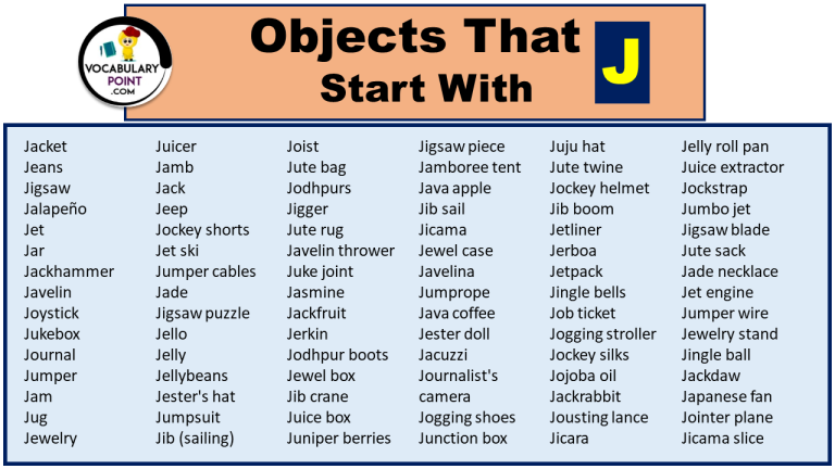 Objects That Start With J For Your Kids - Vocabulary Point