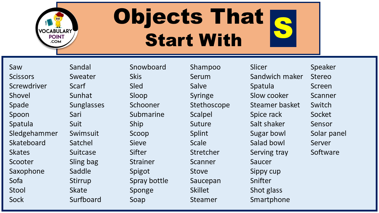 Objects That Start With S