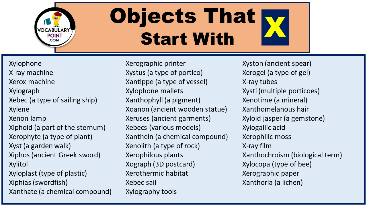 Objects That Start With X