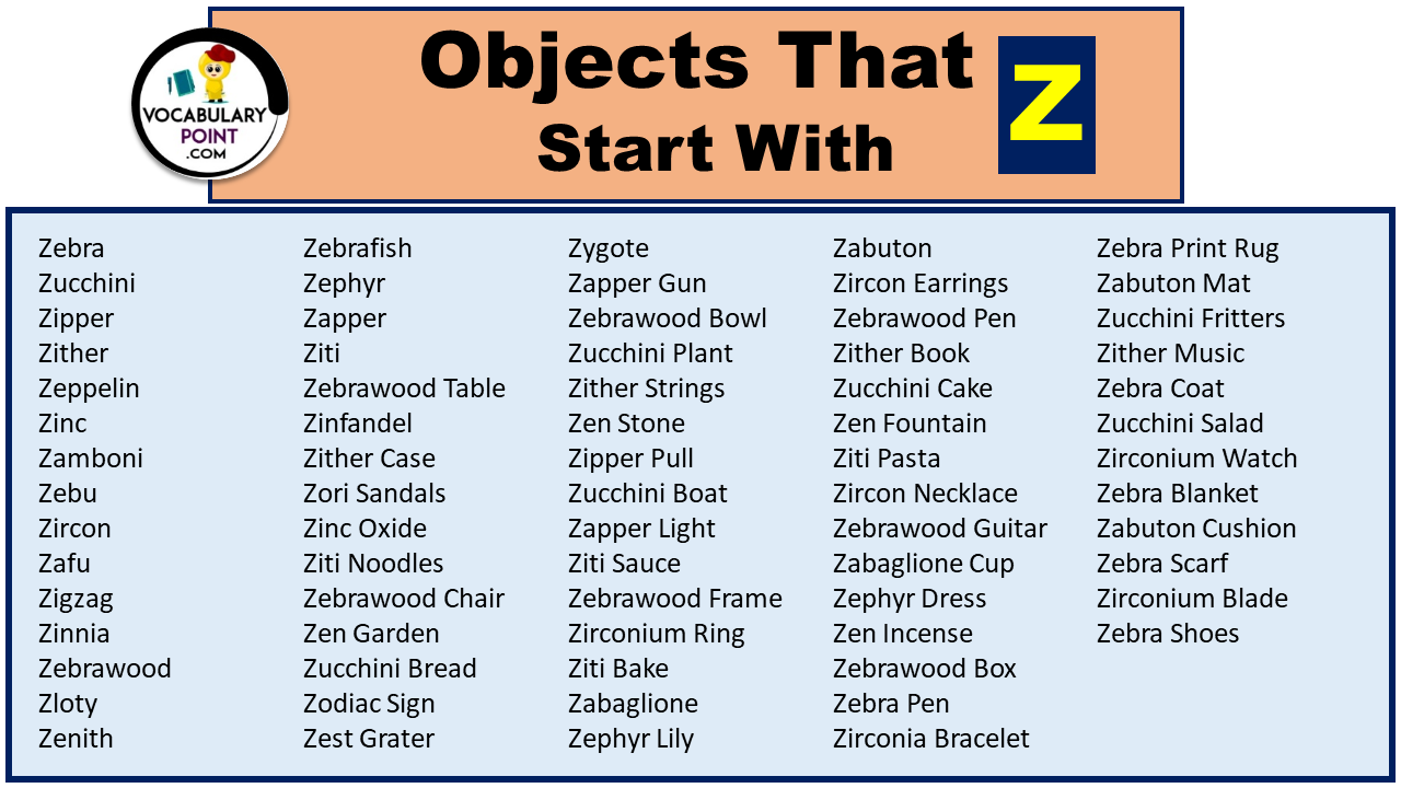 Objects That Start With Z