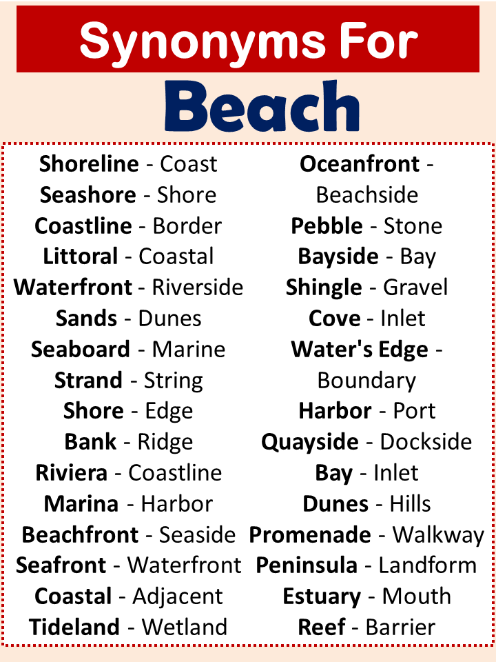 Synonyms For Beach