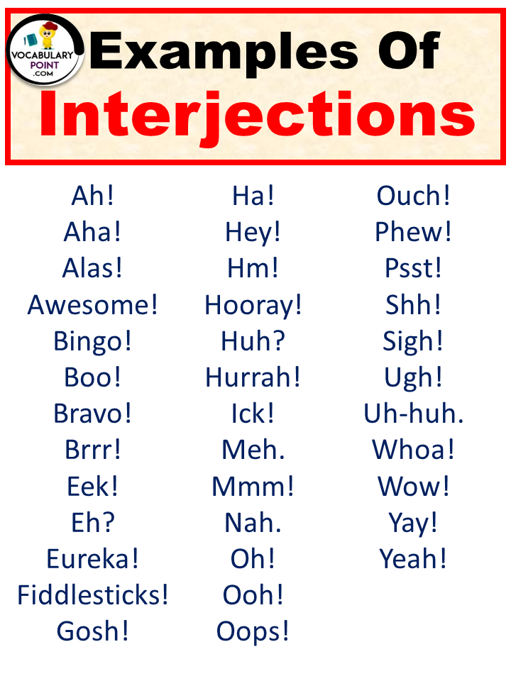 What Are The Examples of Interjection