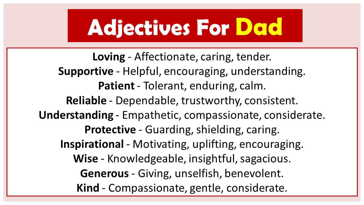 Adjectives For Dad