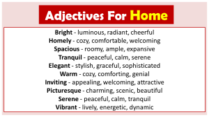 adjectives to describe homework