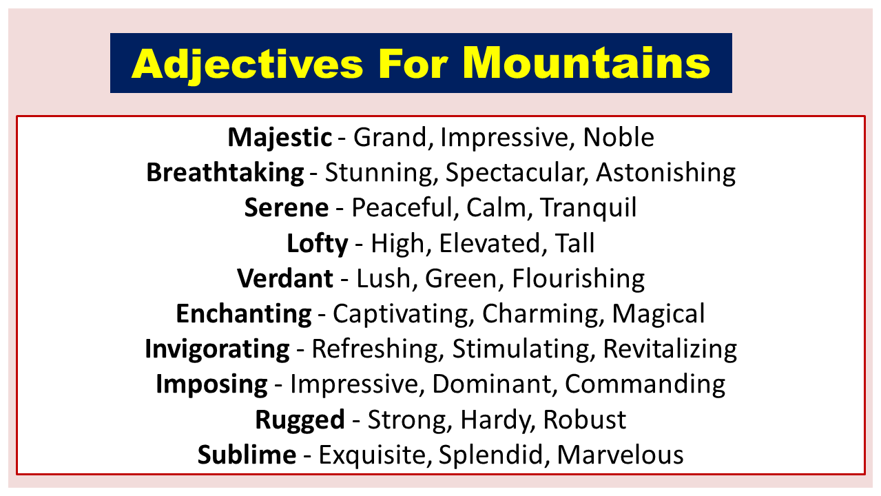 Adjectives For Mountains