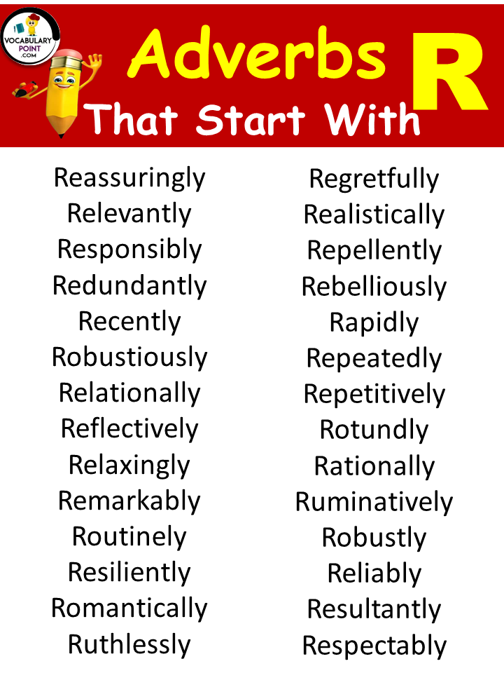 Adverbs Starting With R