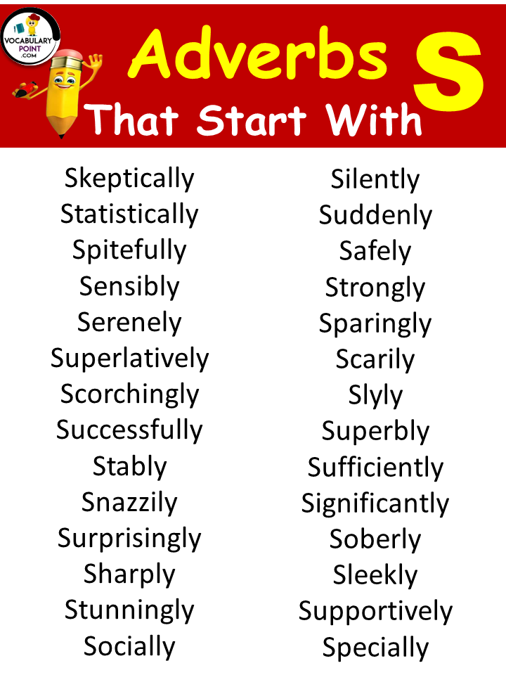 Adverbs Starting With S