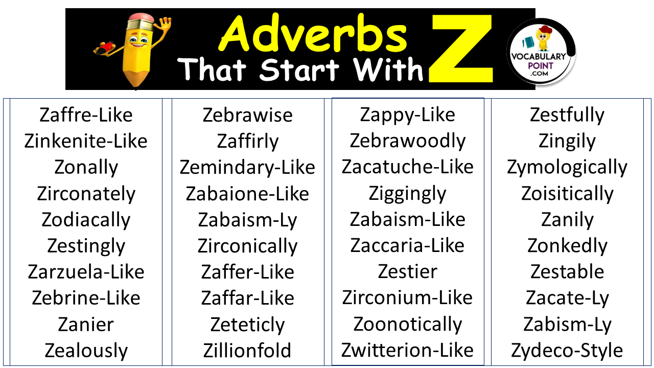 Adverbs That Start With Z